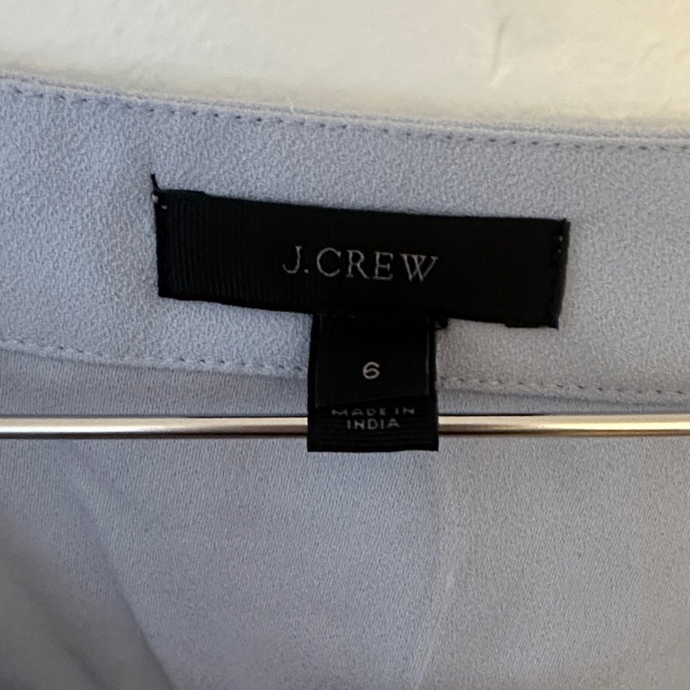 J. Crew Soft Blue V-Neck Wrap Blouse - Picture 2 of 4